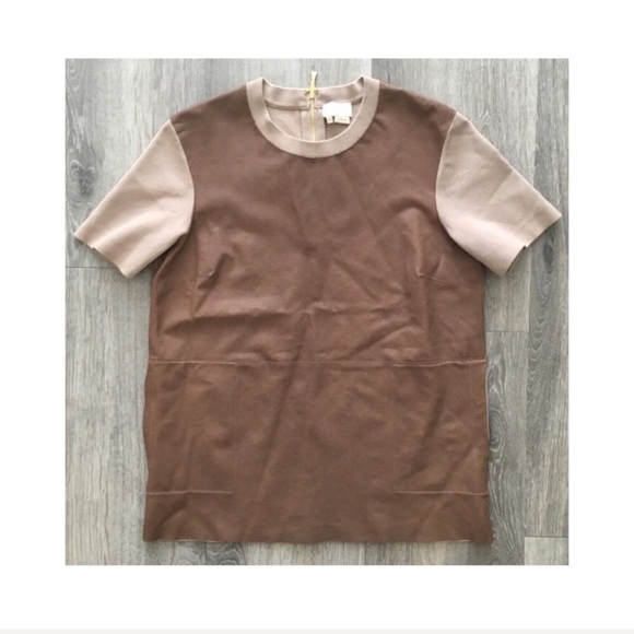 Kate Spade • Leather Panel Scuba Sweater - Picture 3 of 7